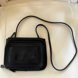 Black Leather Fossil Crossbody Purse